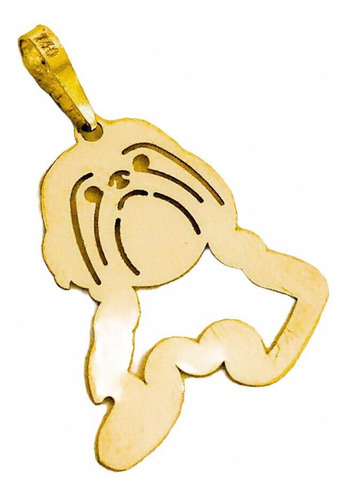 Pingente Cão Raça Shitzu Pet Vazado Shih-tzu Ouro 3cmx2,4cm