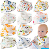 10 Pack Baberos Bebe Bandana Absorbentes Y Suaves