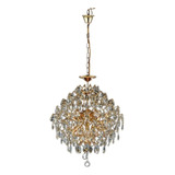 Lustre Pendente Clássico Sindora Dcd00413 42cm Cristal E14x6 Cor Dourado Bivolt