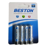 4 Baterías Pilas Aaa Carbón 1.5 V Beston