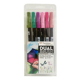 Tombow Marcadores Set Floral, Multicolor, 6 Piezas