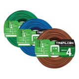 Pack X3 Cable Unipolar 4mm Verde-marron-azul Trefilcon X 25m