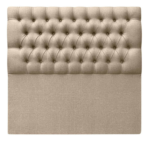 Respaldo Capitoné Premium Lino Beige 2 Plaza