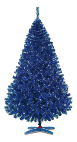 Arbol De Navidad Pino Monarca De Lujo Azul Metalico De 220cm