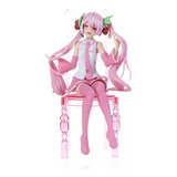 Figura Miku Hatsune - Vocaloid Estrella Del Pop Sentada 15cm