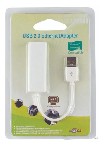 Adaptador Usb 2.0 A Ethernet Windows - Mac Nuevo