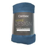 Manta De Microfibra Casal Corttex Azul 1,80m X 2,00m