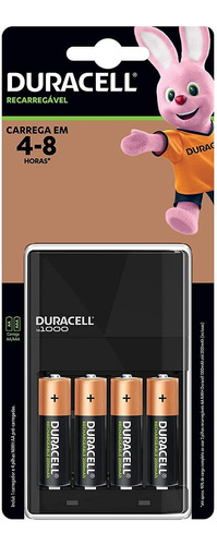 Carregador De Pilhas Com 4 Pilhas Aa, Duracell