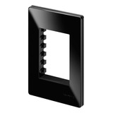 Placa 4x2 3 Postos Com Suporte Margirius Ebony Infiniti Plus