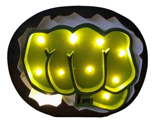 Lampara Superheroe Increible Hulk Led! 20 Luces+ Pilas!