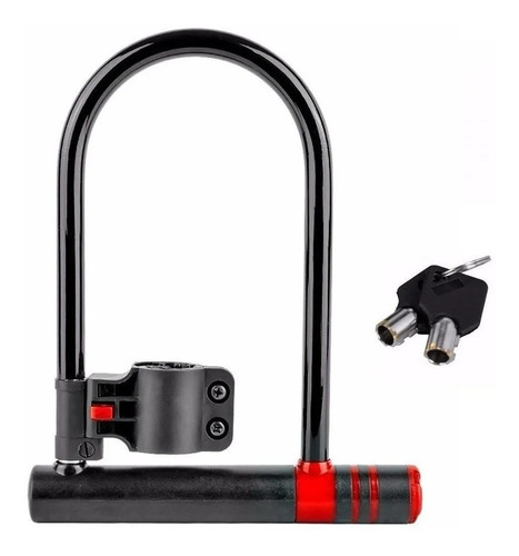 Candado Trenzado De Acero Para Bicicleta, Moto U Bi083, Color Negro