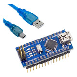 Tarjeta Nano V3 Atmega328 Soldada Compatible Arduinoo Cable