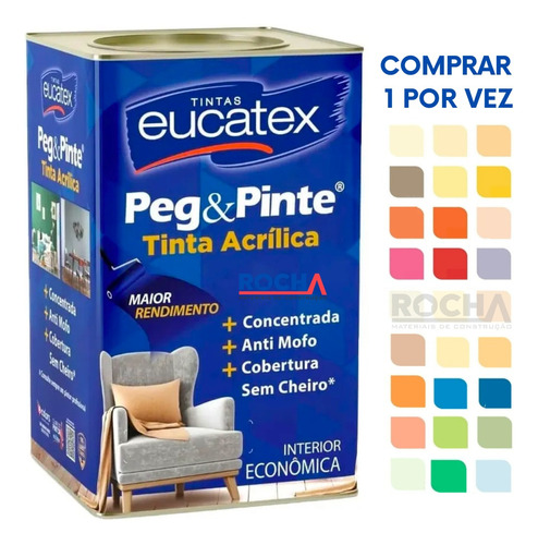 Tinta Acrilica Para Parede Peg Pinte Anti Mofo Eucatex