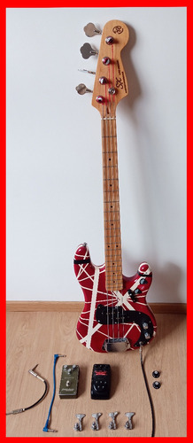 Sx Modelo Presicion Bajo Electrico Estilo Van Halen Stripes 