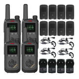 Handy Baofeng Kit X4 Radios Uhf Lcd 16ch 10km Bft17 + Extras Color Negro