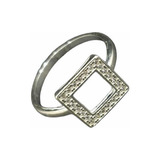 Anillo De Plata 900 Cuadrado Con Cubic Engarzado 50% Off !!