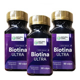 Pack 3 Biotina Ultra Nf 60 Capsulas. Uñas Pelo Piel