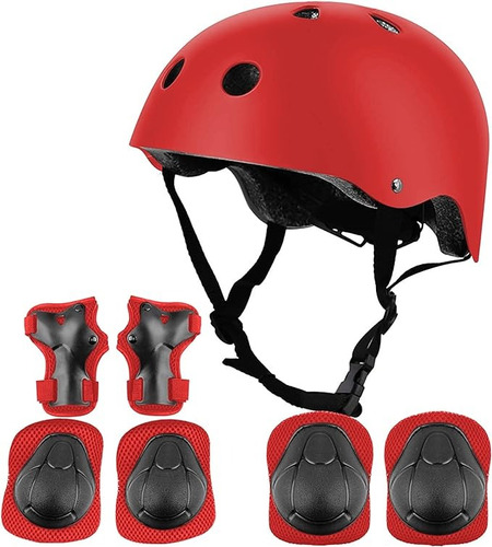 Kit Casco Protección Niños Rodilleras+ Muñequeras+coderas