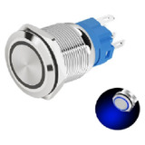 Interruptor Pulsador De Lujo Luz Azul 16mm Metálico 110vac