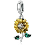 Charm Girasol Colgante - Plata De Ley S925