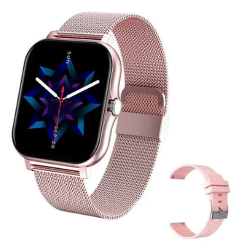 Smartwatch Relógio Feminino Rosa Bluetooth Esporte Android 