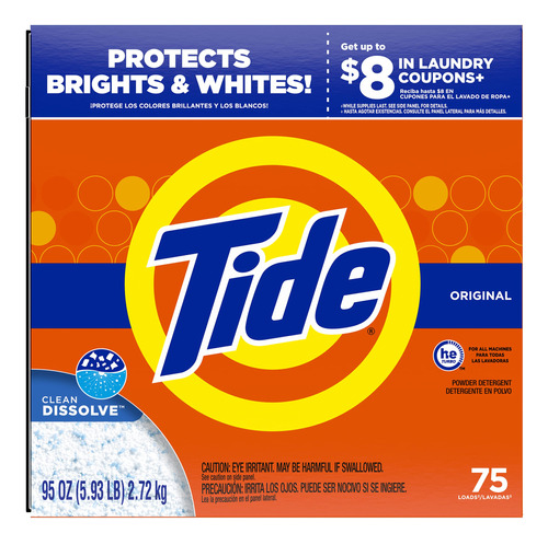 Tide Original Ae Turbo Polvo Detergente De Lavanderia, 68 Ca