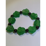 Brazalete De Jade En Cara De Buda Tallado Medida 29mm