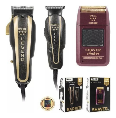 Combo Wahl Profesional Cortadoras Barber + Afeitadora Shaver