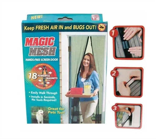 Mosquiteiro Magic Mesh Tela Protetora Insetos Para Porta