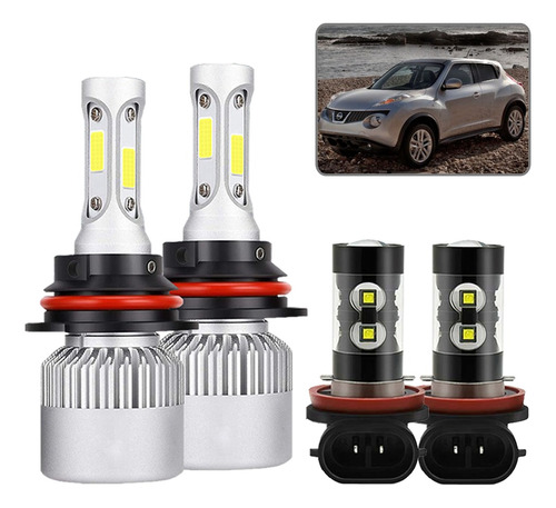 Kit Faros Led 8000lm Luz Alta Y Baja/niebla Para Nissan