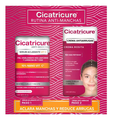 Pack Cicatricure: Serum Vit C 30ml + Crema Anti-arrugas 60g