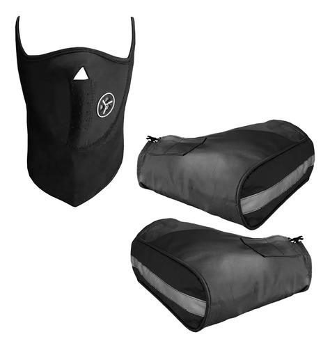 Kit Manga Cubre Manos Puños Moto + Mascara Neoprene Sia++