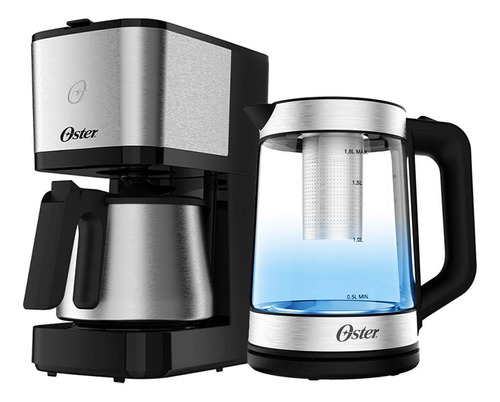 Kit Chaleira Elétrica Oster Tea E Cafeteira Inox 220v