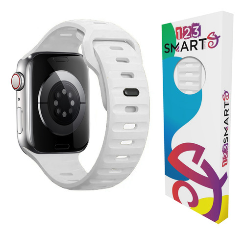 Pulseira De Silicone Mariner Compativel Com Apple Watch Iwatch 9 8 7 6 5 4 3 2 1 Se 38mm 40mm 41mm Cor Branco