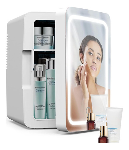 Mini Refrigerador Frigobar Refri Skincare Maquillaje Espejo