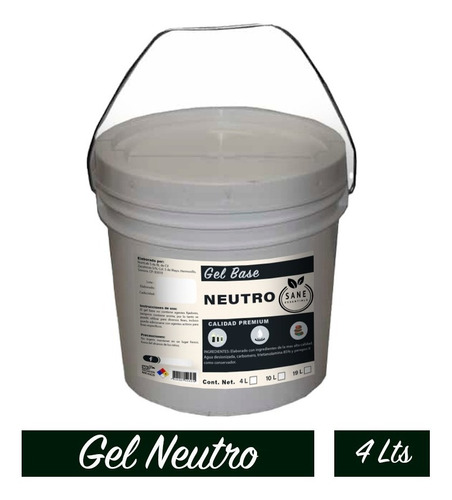 Gel Neutro Base Corporal Sin Aroma 4 Kilos Calidad Premium