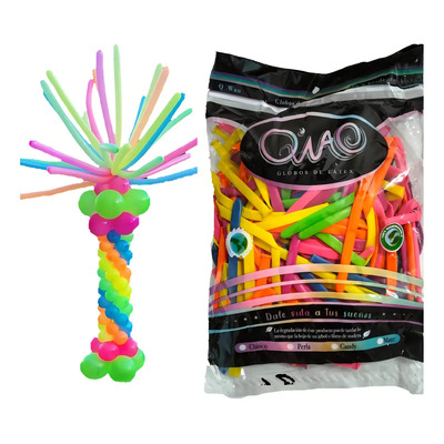 Globo Salchicha Qwao Qiao Zeppelin #270 Neón Mate 100 Piezas | Envío gratis
