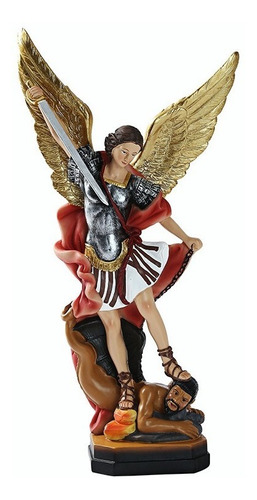 San Miguel Arcángel, 50 Cm. Figura Esculpida En Resina