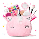 ~? Kit De Maquillaje Real Para Niños Con Bolsa De Unicornio