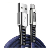 Cabo Carregador Usb C Tipo C Qc 3.0 Reforçado Rock 1 M Cor Azul