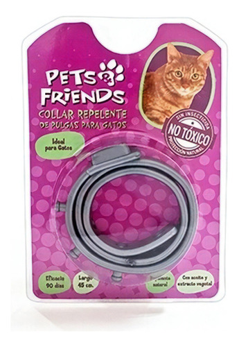 Collar Antipulgas Para Gato Repelente No Tóxico Pets Friends