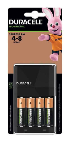 Carregador Bivolt Aa, Aaa + 4 Pilha Aa Duracell Cef14br4