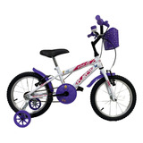 Bicicleta Aro 16 Infantil Menina Princesa Cor Branca Kami