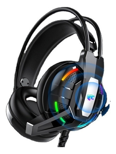 Auriculares Gamer Snakebite A12 Negro Luzrgb, Microfono Flex