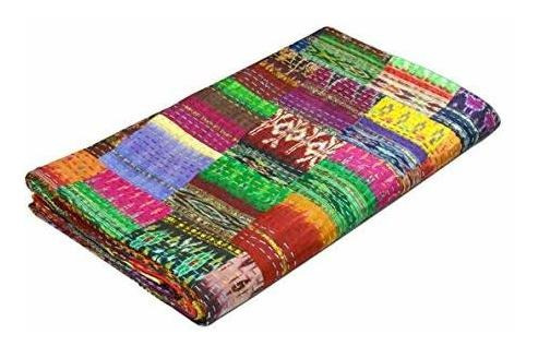 Colores De Rajasthan Cor Hippie Colchas Edredón Kantha, Kant