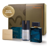 Kit Presente Natura Essencial Oud Masculino Perfume + Deo Corporal + Sabonete + Caixa Presenteável
