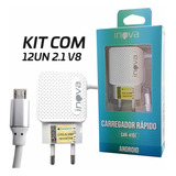 Kit 12 Carregador Rapido Inova  V8 2.1 Atacado Para Revenda