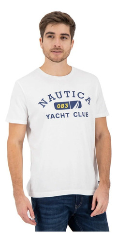 Playera Nautica Caballero Blanca Modelo V36900 100% Original