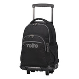 Mochila Escolar Con Ruedas Negro Renglon Totto - Hopetoys