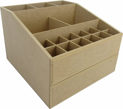 Organizador Maquiagem 3 Divisórias 1 Gav. 22x24 Mdf